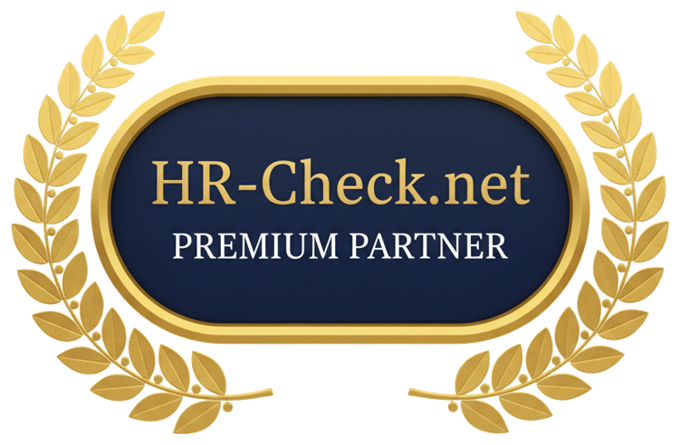 HR-Check.net Premium Partner · Lorbeerkranz